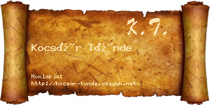Kocsár Tünde névjegykártya